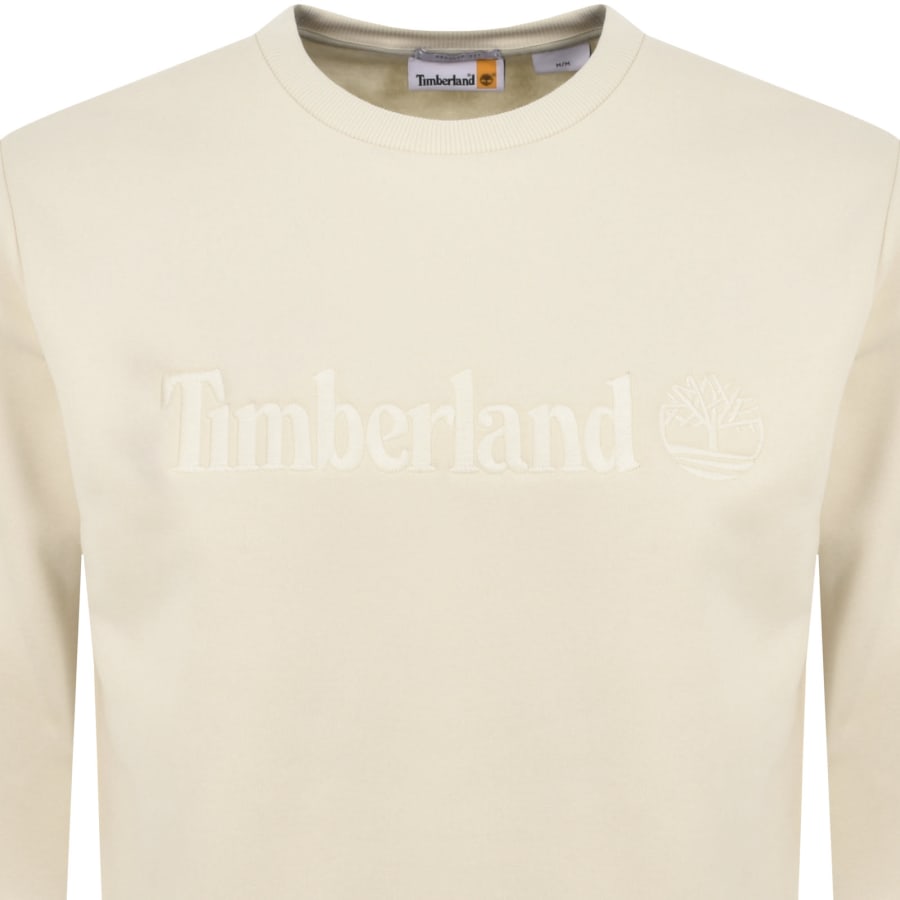 Timberland Logo Regular Fit Sweatshirt Cream Mainline Menswear
